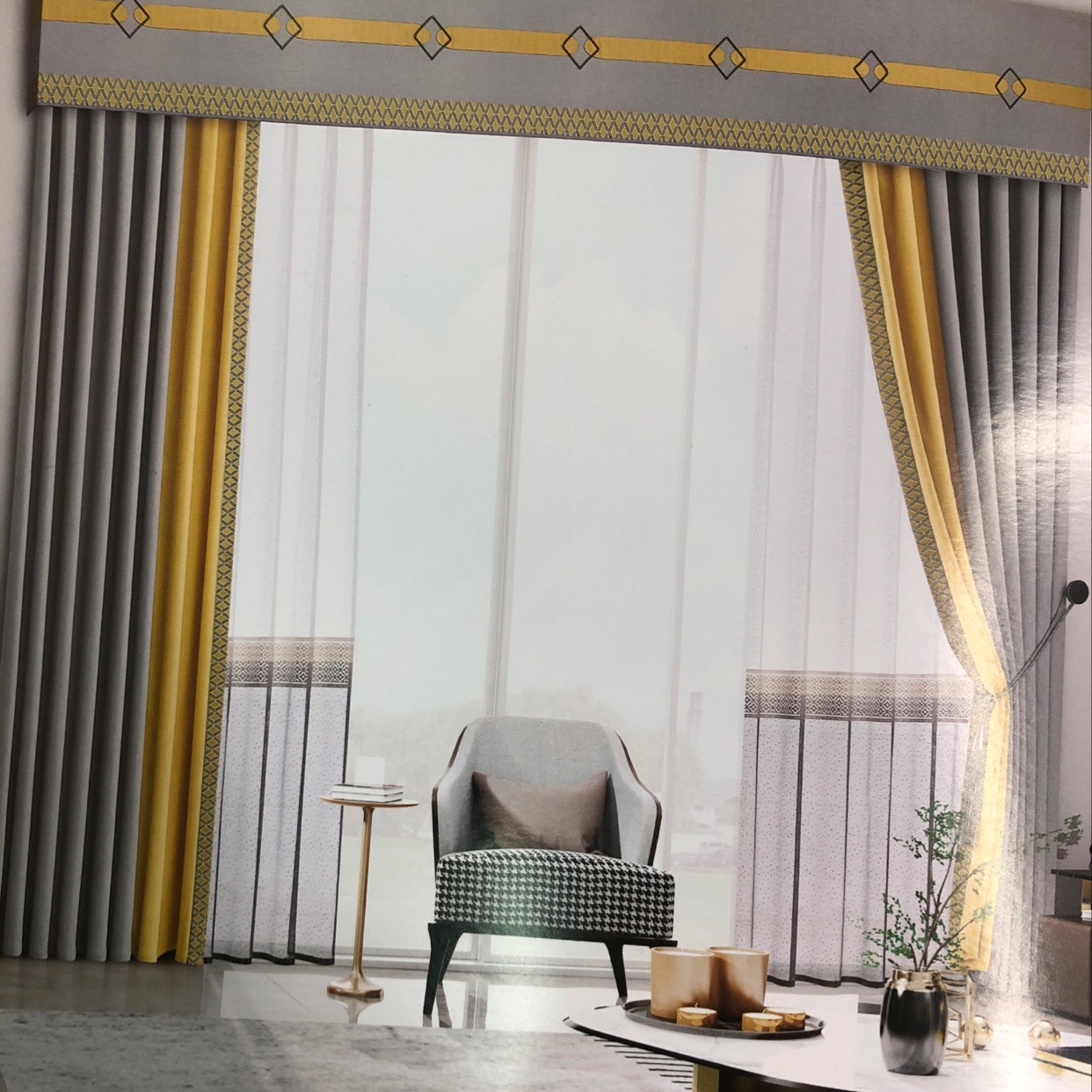 (per meter) curtain British Royal Nicole cotton master fabric premium grey thumbnail