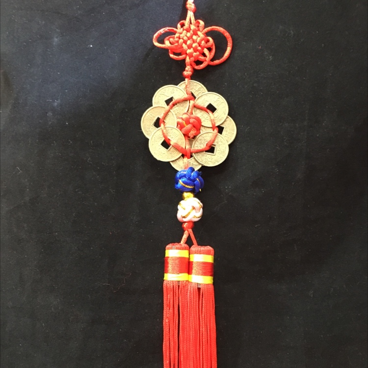 China Jieyi 8-piece copper Coin Plum Blossom with 2 colored balls (6 cm wide)