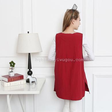 Export Japan And South Korea Pure Handmade Custom Flower Home Waterproof Sleeveless Vest Apron Overalls details Picture