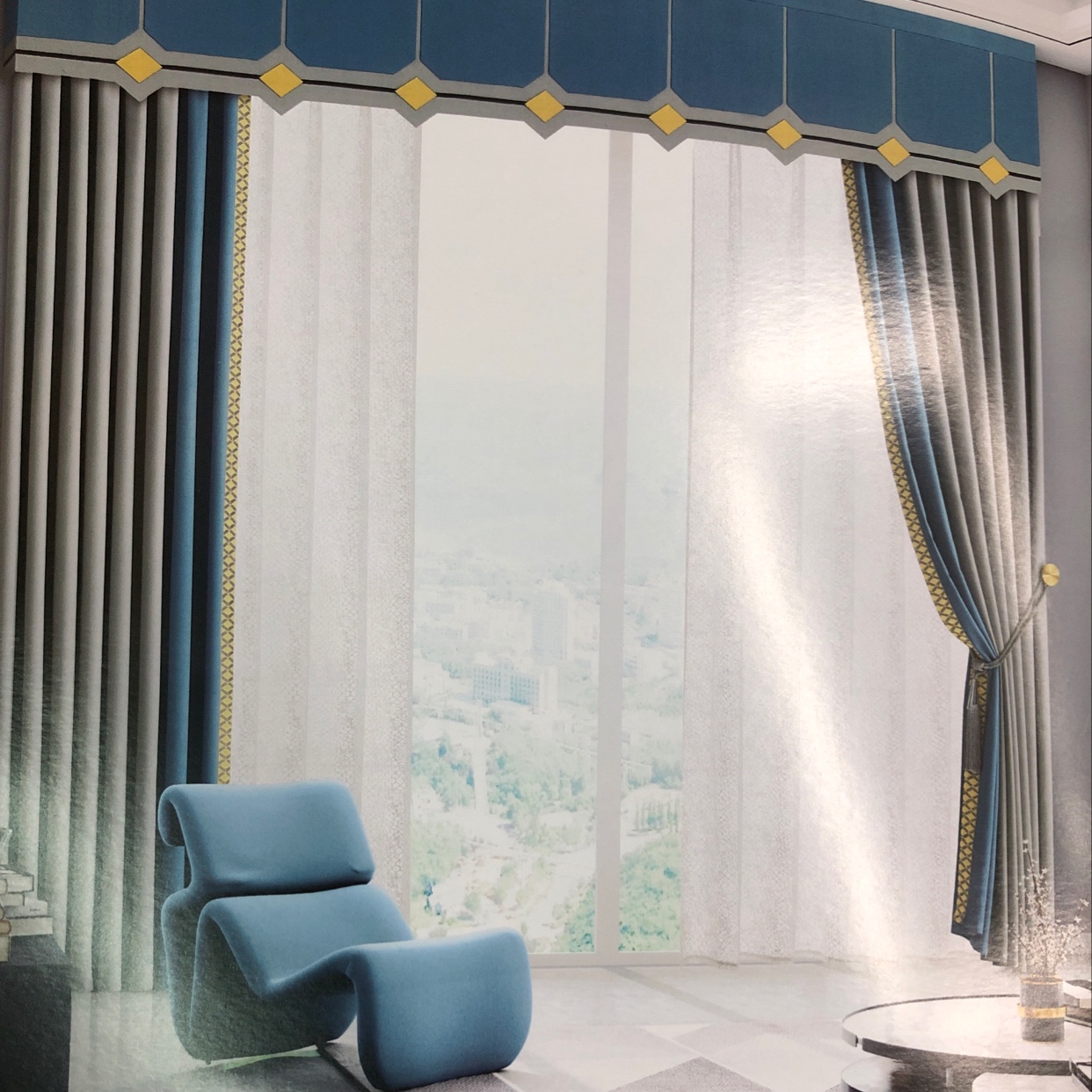 (per meter) Curtain British Royal Nicole Cotton master cloth glacier ash thumbnail
