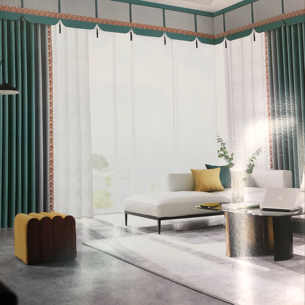 (per meter) Curtains British Royal Nicole Cotton master Brackley green thumbnail