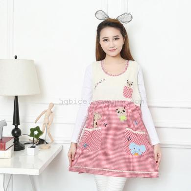 Korean version of cartoon animal cat cover sleeve anti-fouling and dustproof home cotton sleeveless apron thumbnail