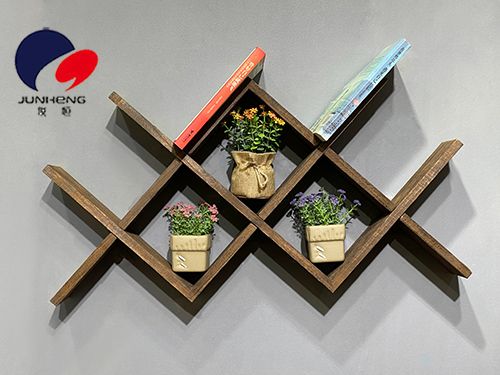 Solid wood decorative shelf background wall storage shelf wall cabinet living room wall hanging wall creative lattice hanging wall partition solid wood cross grid