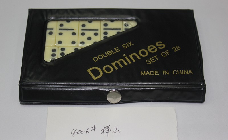 多米诺骨牌 4006PVC皮盒装牙黄色多米诺休闲娱乐厂家供应详情3