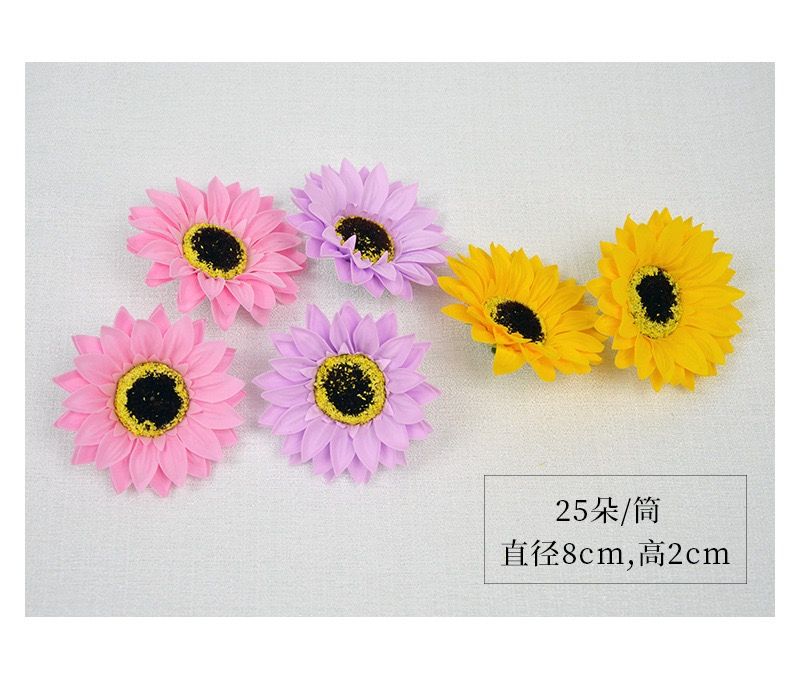 Sunflower soap flower, sun flower head, bouquet gift box, decoration and matching soap flower head, diy flower shop, factory wholesale