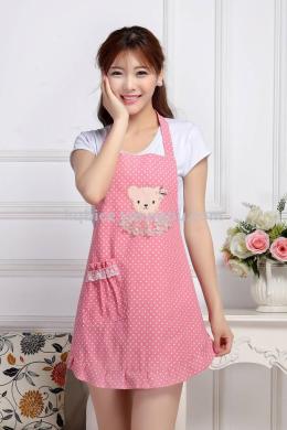 Waterproof apron wedding bear princess style polyester cotton apron multi-color can be customized LOGO thumbnail