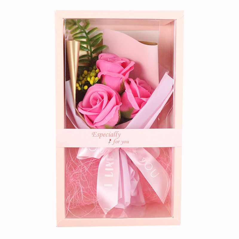 Imitation roses perfumed soap gift box bouquet manufacturer direct selling Christmas Day Gift Everlasting soap gift box with roses for his girlfriend's wife's birthday gift thumbnail