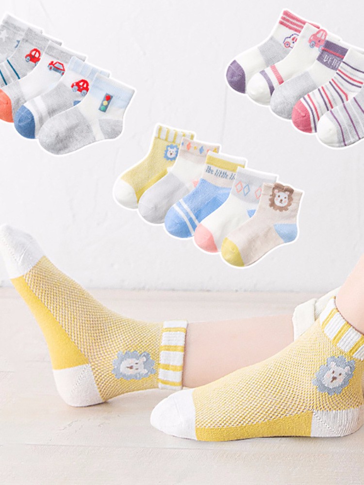 Children's Socks Boys And Girls Cotton Socks Wicking Sweat Odor-Proof Socks Etdw07 Item Picture
