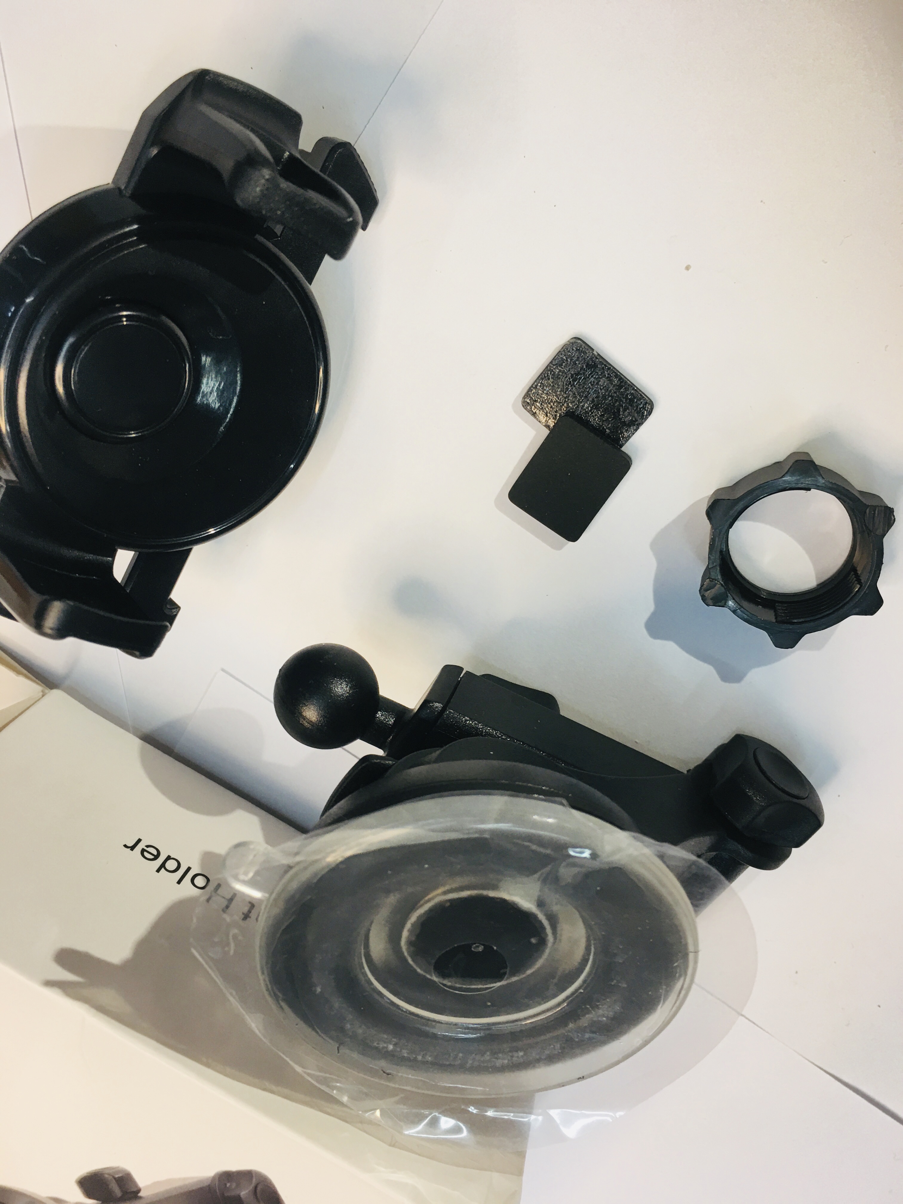 伸缩杆手机支架 车载吸盘式支架汽车仪表台手机支架白底实物图