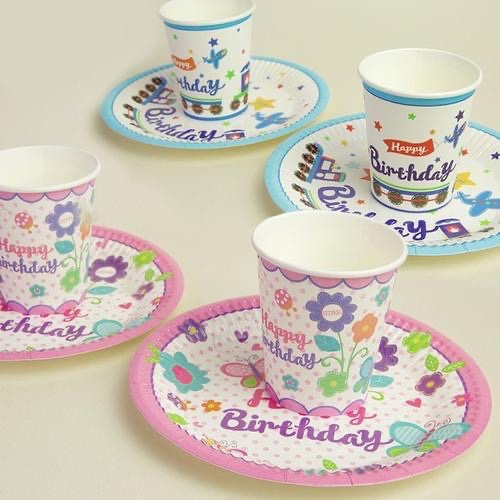 儿童生日主题餐具宝宝满月周岁宴餐桌布置用品派对餐盘一次性杯子图