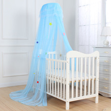 婴儿床蚊帐加大带支架儿童通用夹式蚊帐落地宝宝蚊帐小孩可升降
