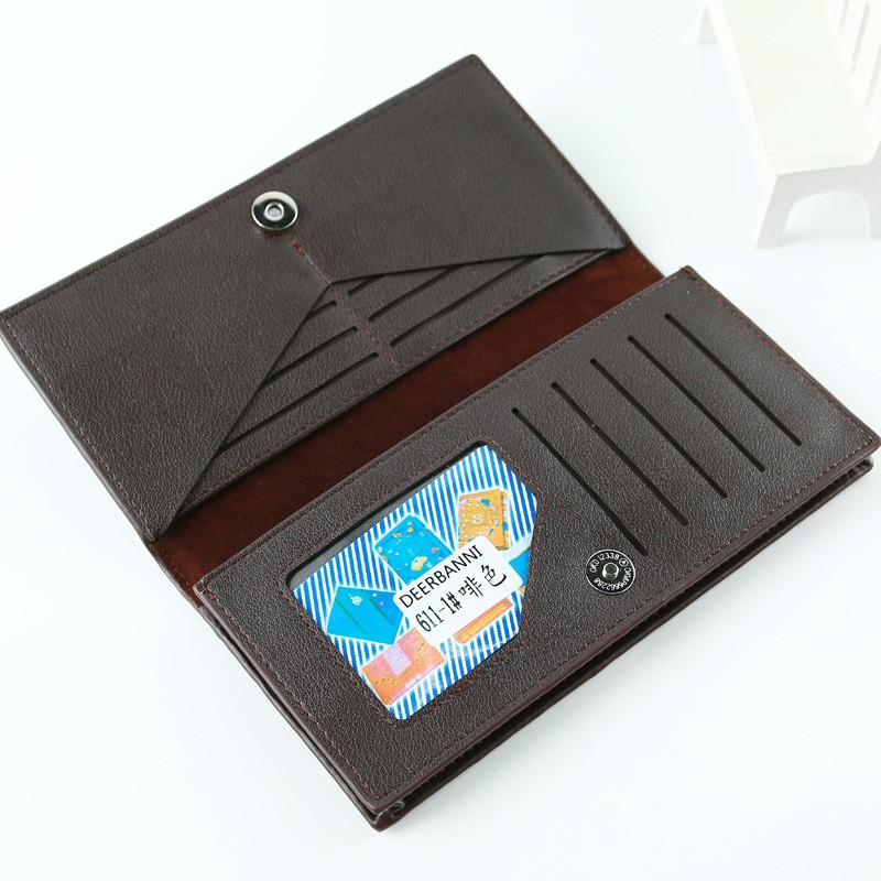 厂家直供 荔枝纹加围款 丝印休闲男士磁扣长款钱包 长款钱夹详情图14