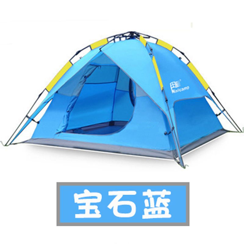 Nixicamp双人双层双开口铝杆户外野营帐篷防暴雨（旌旗2号）