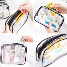 厂家直销塑料包装袋pvc拉链袋透明化妆包防水收纳袋定制款防疫包2