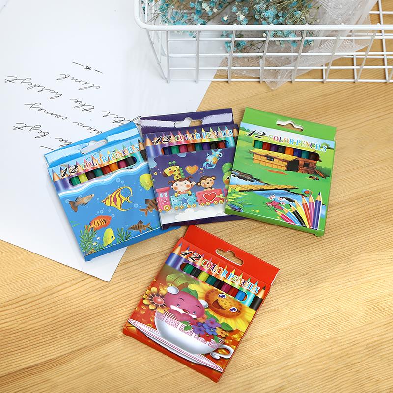Color Pencil Kindergarten box short 12-color doodle pen for kids