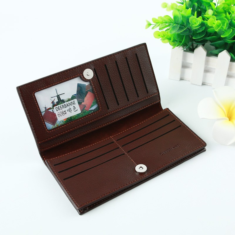 厂家直供 荔枝纹加围款 丝印休闲男士磁扣长款钱包 长款钱夹详情图2