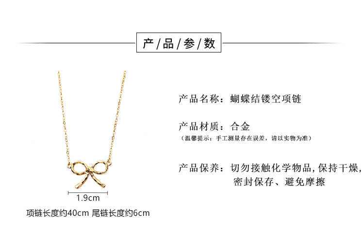 A new trendy bow necklace for women, a cold and elegant style on Instagram, and a popular collarbone chain Item Picture