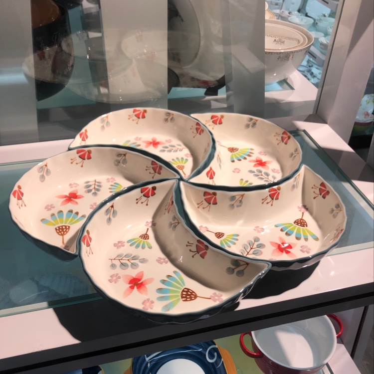 国潮网红热销花型陶瓷拼盘 预定