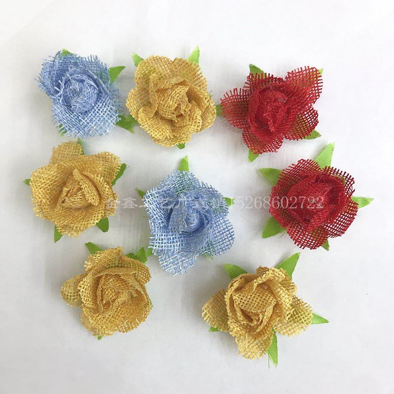 Cambric roses Christmas wedding decoration flower headdress wreath DIY material clothing shoes hat corsage accessories gift box thumbnail