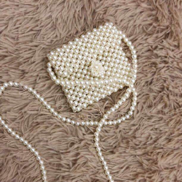 私人订制10mm大珍珠包链手提链包链条斜挎手提包白底实物图