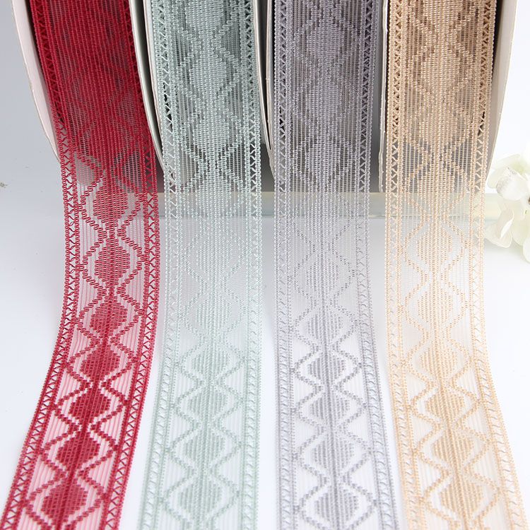 MA-12-13 经编花边织带 韩版 头饰 礼品包装白底实物图