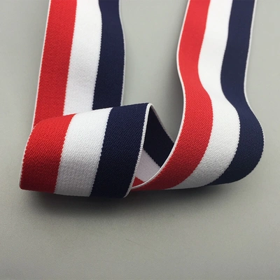 3.5Cm Double Pole (Red + Blue) Nylon Jacquard Strap