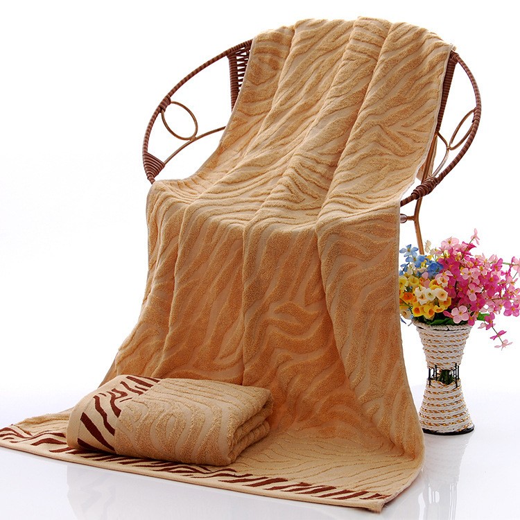 竹纤维浴巾 提花虎皮纹斑马纹豹纹浴巾 义乌日用品详情图5