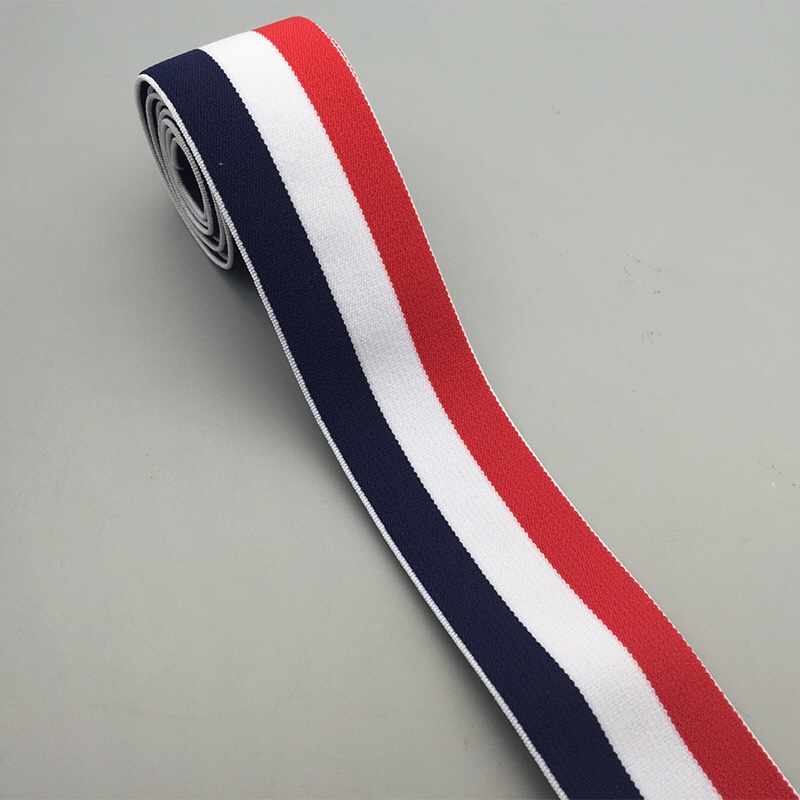 3.5Cm Double Pole (Red + Blue) Nylon Jacquard Strap details Picture