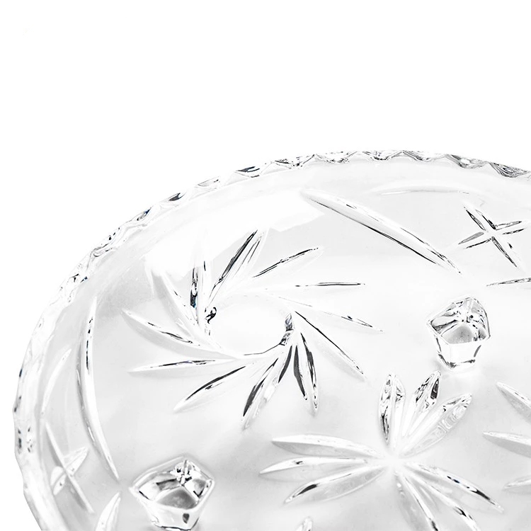 A round transparent glass fruit plate, candy, dessert and snack plate Item Picture