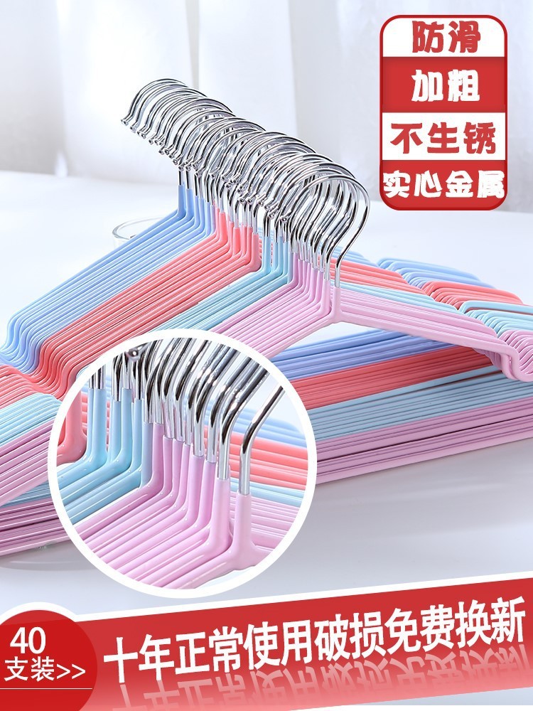 成人衣架防滑衣架加粗不锈钢衣架浸塑衣架家居晾晒用品详情图3