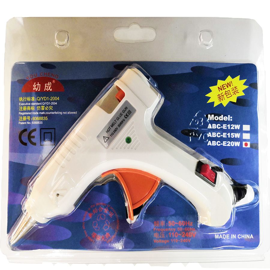 White 20W small glue gun with switch, factory direct sales, hot melt glue gun, hot melt glue gun