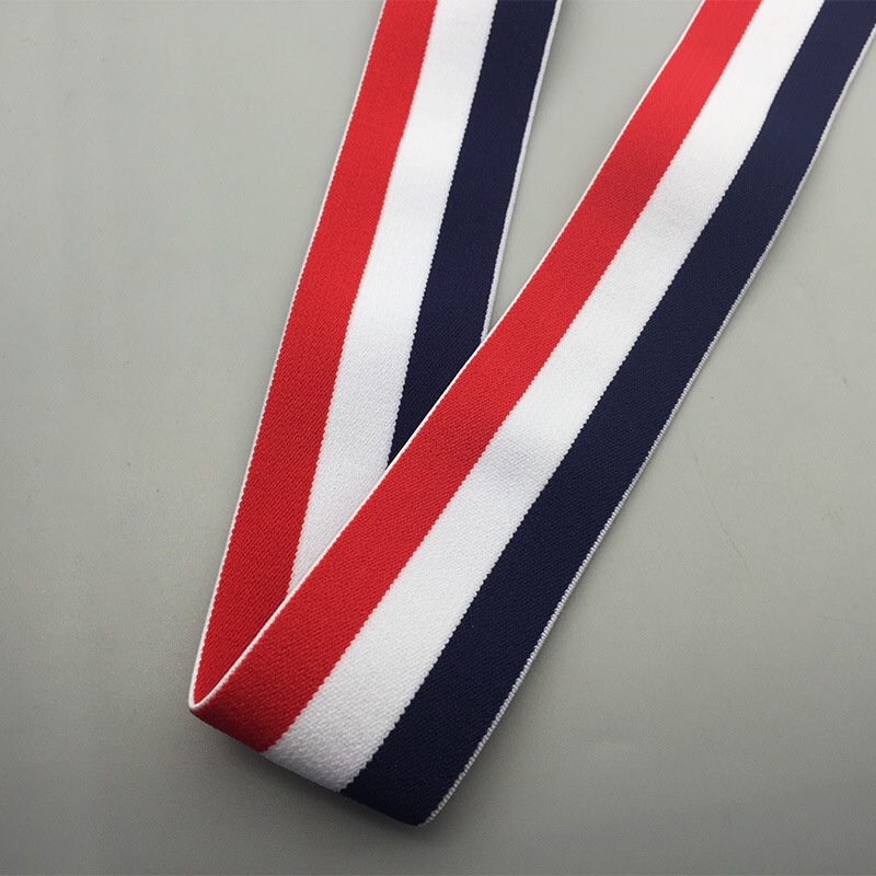 3.5Cm Double Pole (Red + Blue) Nylon Jacquard Strap Specification drawing