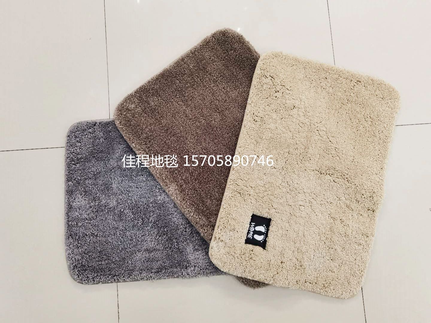 New TPR flat velvet foot mat fabric pad, flat velvet foot mat, water-absorbing and anti-slip floor mat, solid color door mat, plain color foot mat full figure