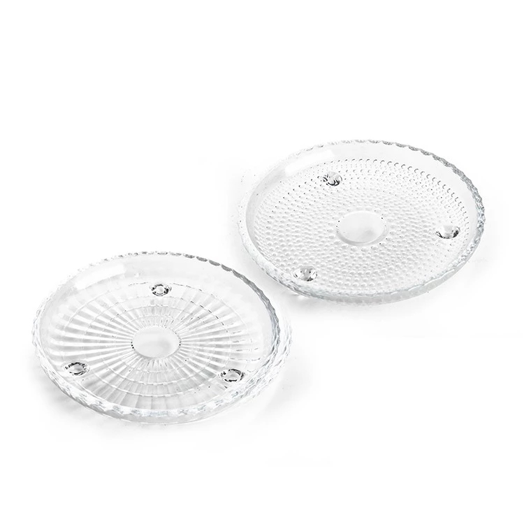 A round transparent glass fruit plate, candy, dessert and snack plate Specification image