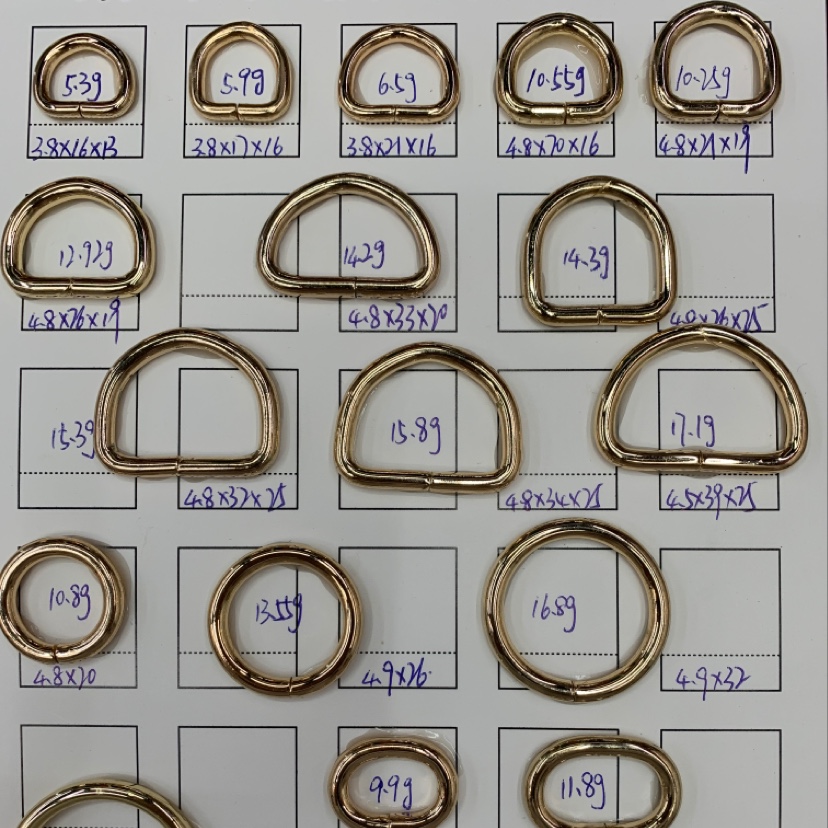 Iron D-buckle, hanging and plated bag accessories, QQ ring accessories, D-shaped sub-buckle, bag strap, hanging buckle, metal button, chain buckle