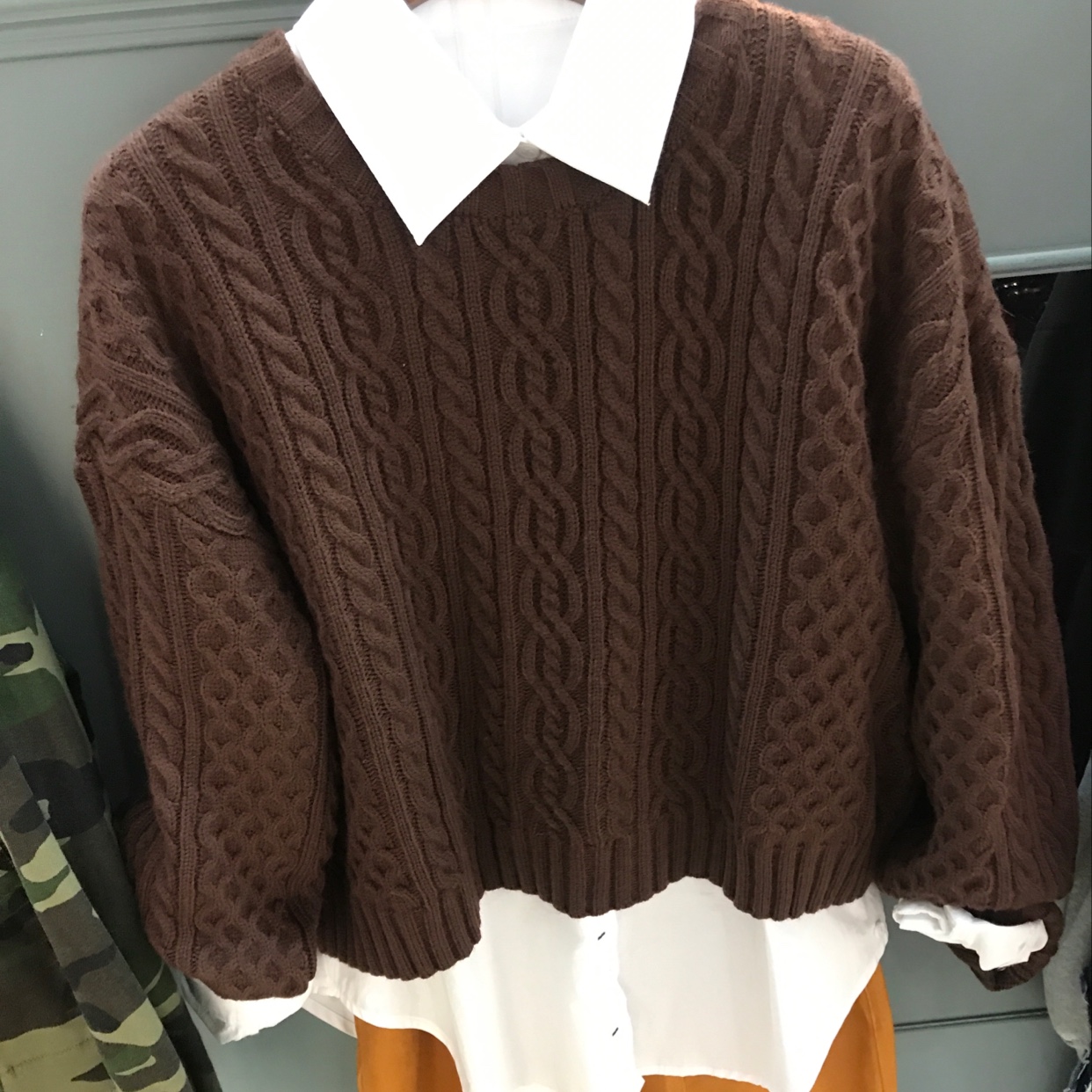 The Khaki Sweater Is Short