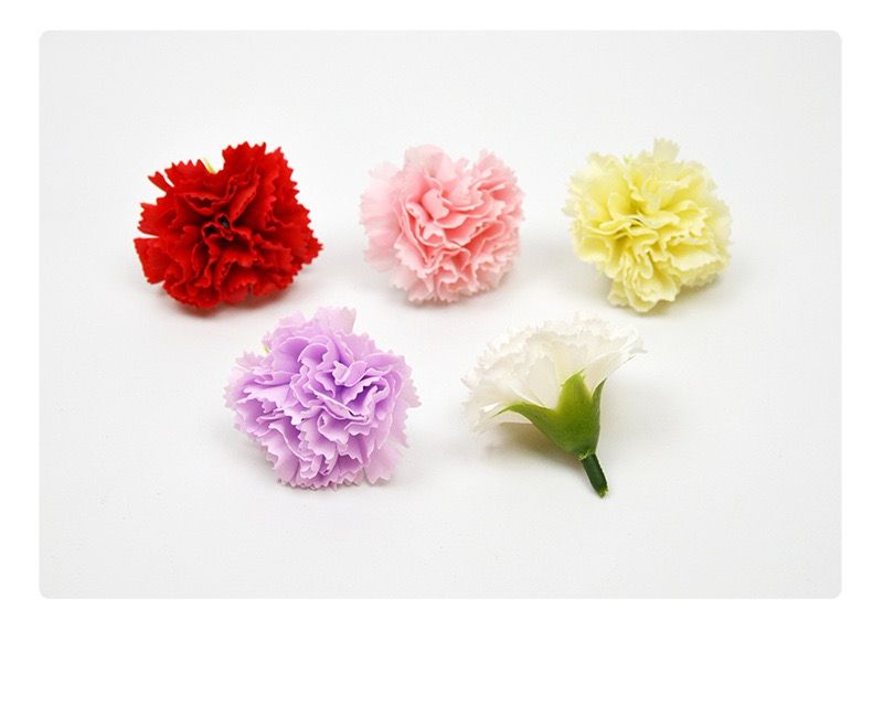 diy decorative artificial rose soap flower gift box bouquet manufacturer, new mini carnation soap flower head, small flower-shaped soap flower, eternal artificial flower gift box bouquet material wholesale
