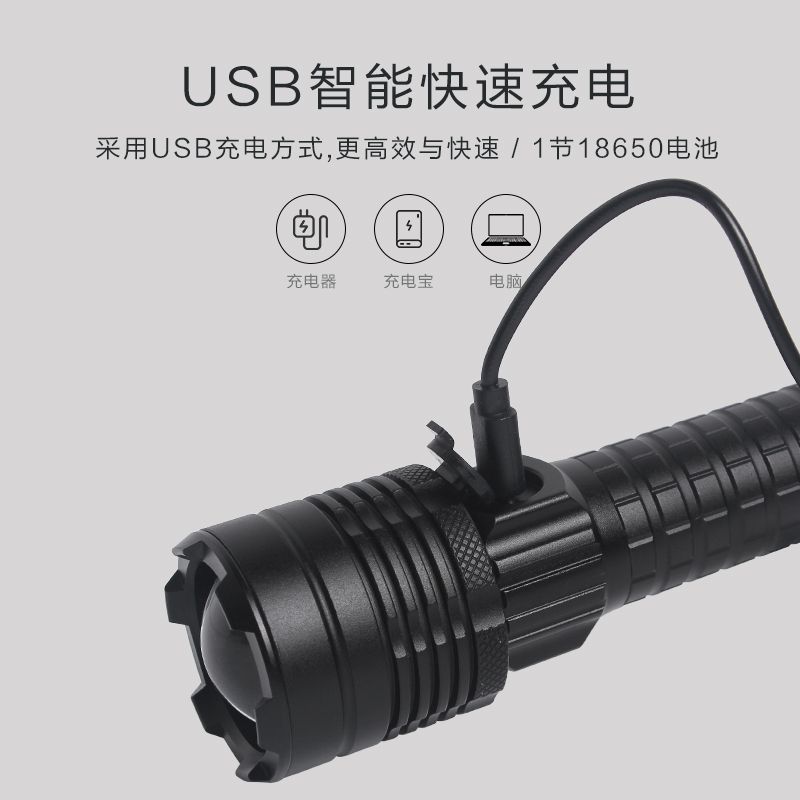 工业照明/P50强光手电/无极伸缩变焦细节图