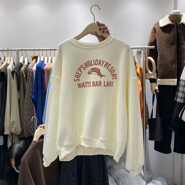 韩版加厚加绒卫衣细节图