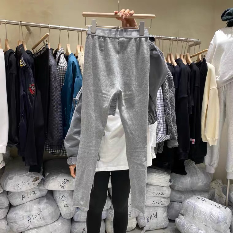 韩版打底裤白底实物图