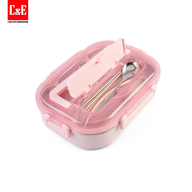 C&E 创艺厨具304不锈钢保温饭盒上班族小学生分隔型餐盒儿童便当盒分格餐盘 便当盒 饭盒 餐盒详情2