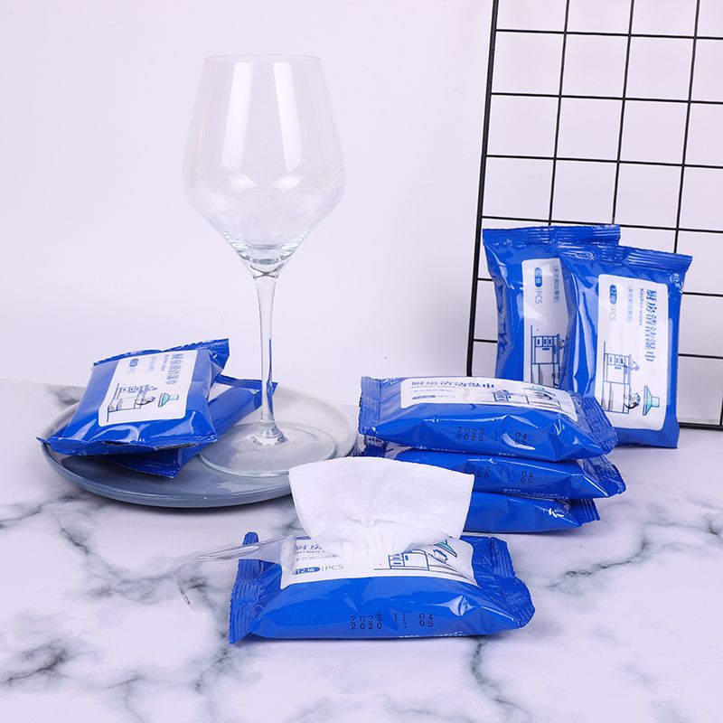 5 packs of kitchen wet wipes, 12 pieces per pack, degreasing and stain-removing household cleaning wet wipes, oiling paper, disposable kitchen paper. Take a photo and we will send you 5 packs Application Scenario