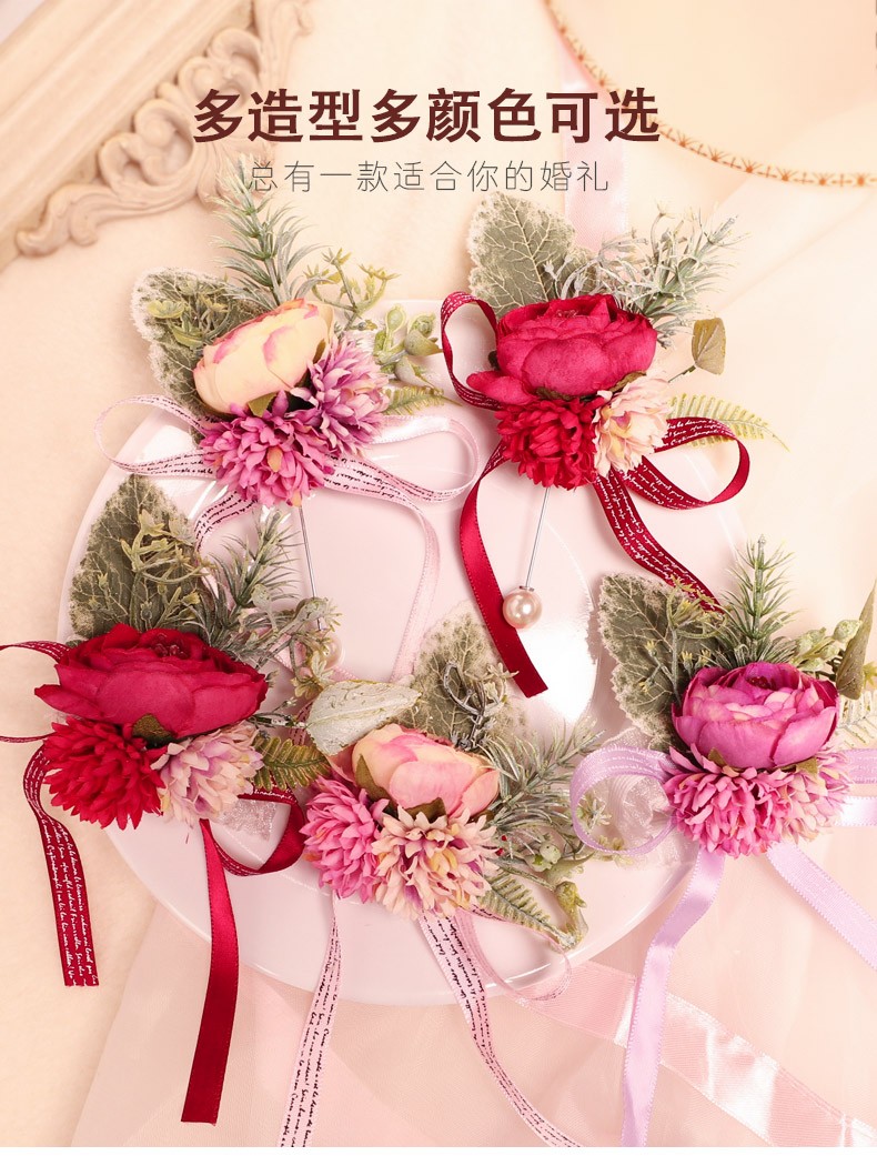 新款白色仿真婚庆新娘手腕花 婚礼用品结婚韩式伴娘姐妹手腕花环详情图17