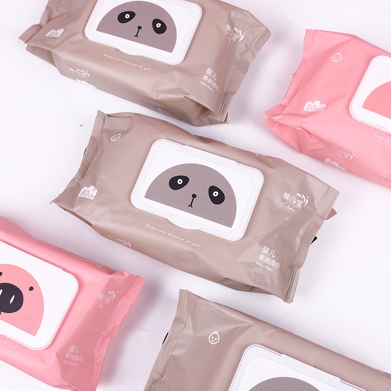 80P baby cotton soft towel, special dry tissue for babies, new pull-out face towel, dry and wet dual-purpose thick soft towel pic 5