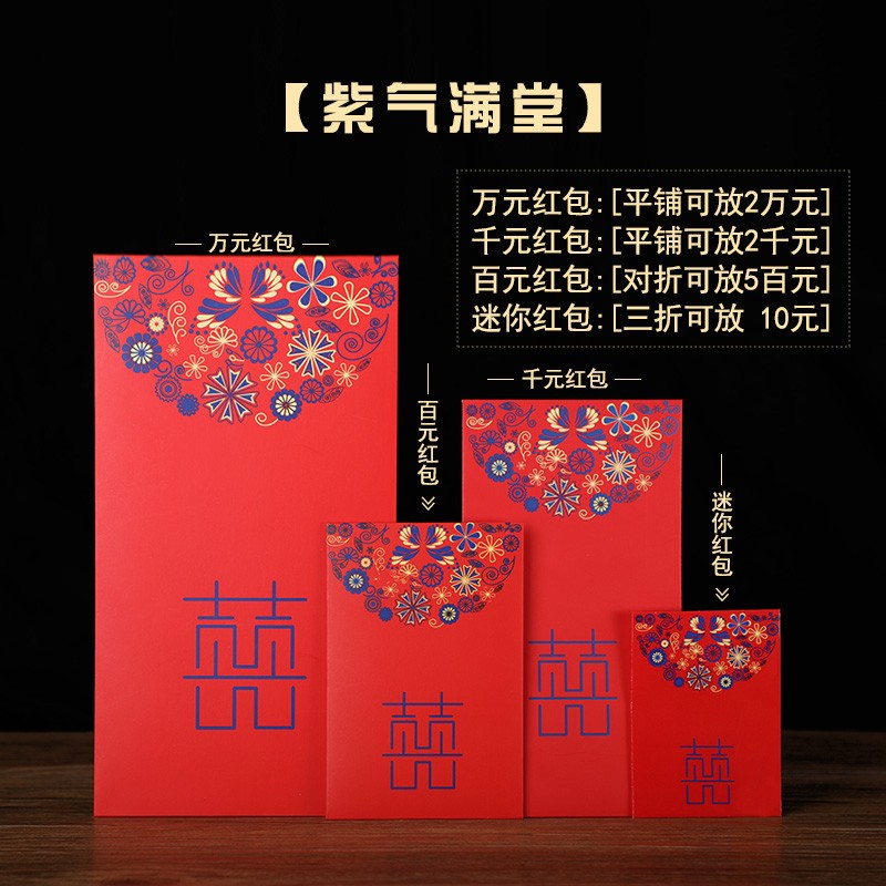 结婚百元红包烫金喜字创意婚礼千元堵门红包袋婚庆用品迷你利是封详情图4