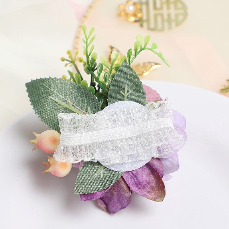 新款白色仿真婚庆新娘手腕花 婚礼用品结婚韩式伴娘姐妹手腕花环详情图16
