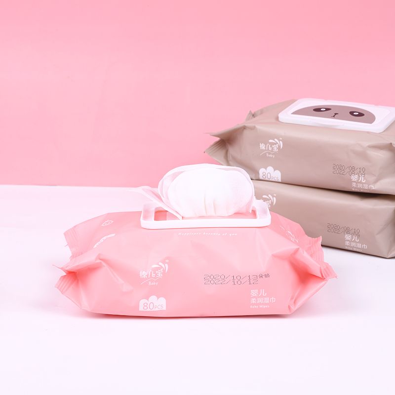 80P baby cotton soft towel, special dry tissue for babies, new pull-out face towel, dry and wet dual-purpose thick soft towel Specification image