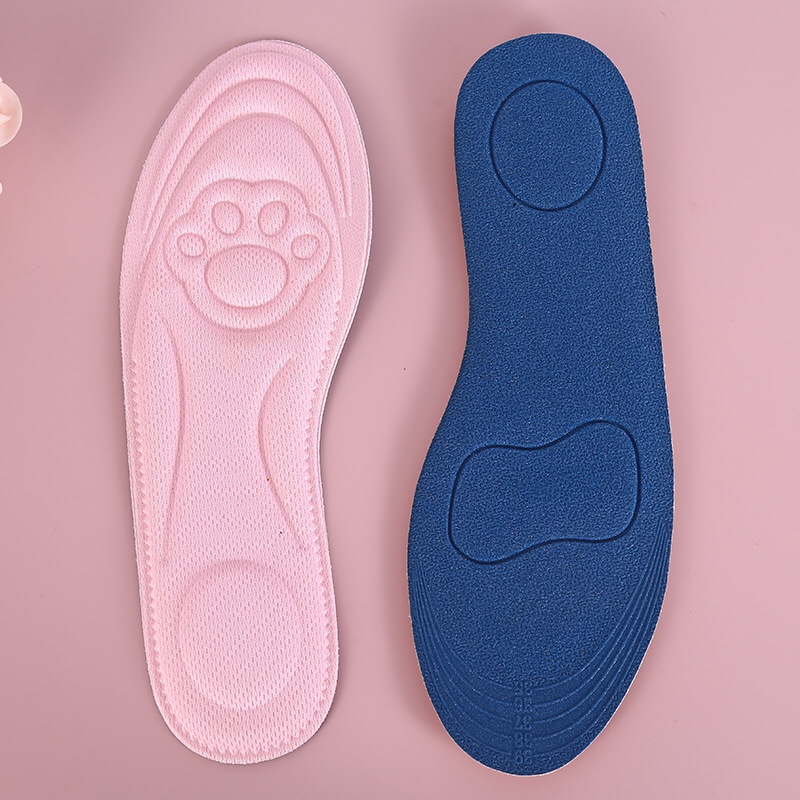 Factory direct sales of autumn and winter cat paw breathable sweat-absorbing pressure-reducing insoles, high heels, casual shoes, 4D anti-odor massage insoles undefined