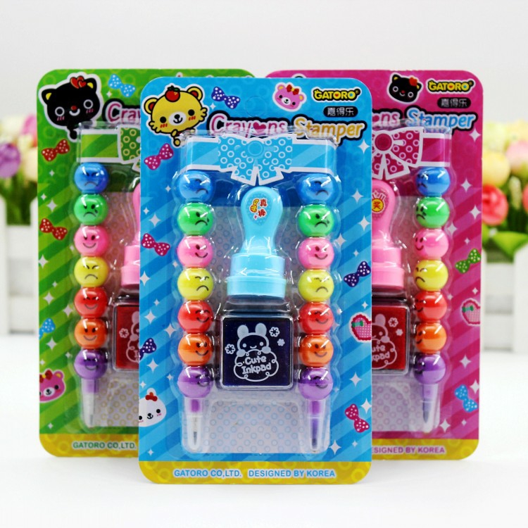 七色蜡笔印章套装
