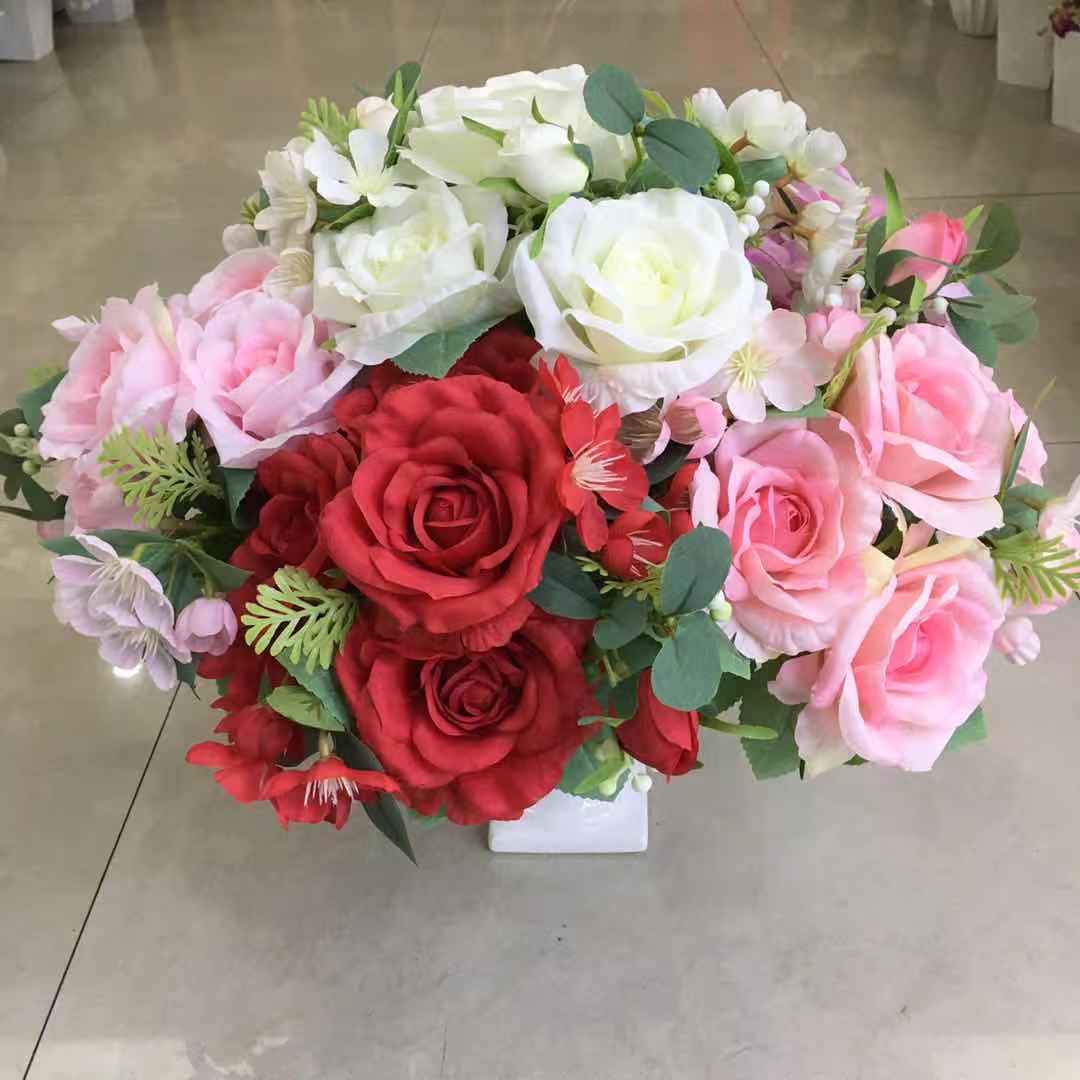 Living room artificial flowers, 7-pronged Korean-style empress rose wholesale, venue decoration, wedding decoration